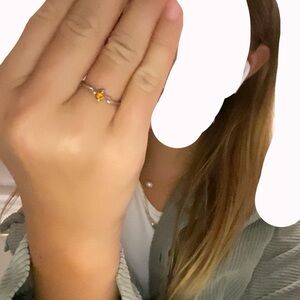 Beautiful orange stone and sterling silver ring.